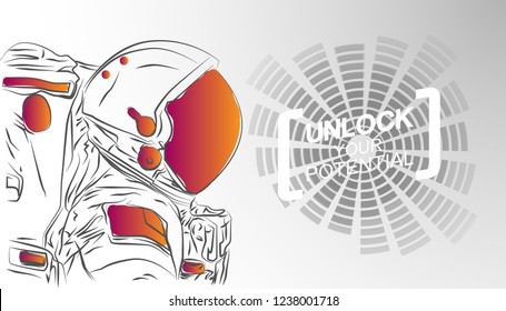 astronout background. technology space concept 