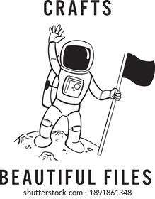 Astronout cute in moon crafts beautiful files vector