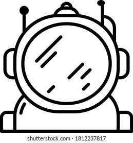 Astronout Head Logo Icon Vector Design Template
