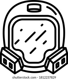 Astronout Head Logo Icon Vector Design Template
