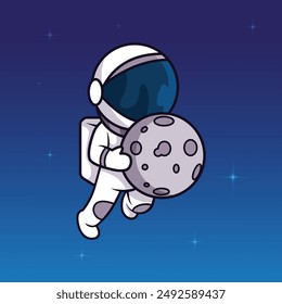 Astronout kids in space drawing vector illustrations