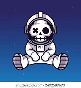 Astronout kids in space drawing vector illustrations