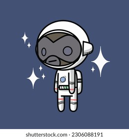 ilustración de vector de mono astronómico