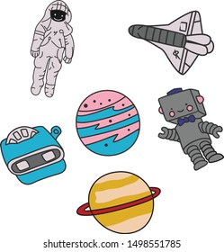 Astronout Space Icon Set on Cosmic and Galaxy