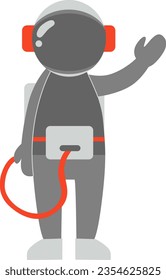 Astronout Waving Pose Astrology Vector Illustration