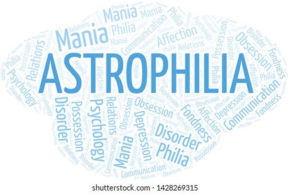 Astrophilia word cloud. Type of Philia.