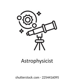 Astrophysicist Vector Outline Icon Design illustration. Space Symbol on White background EPS 10 File