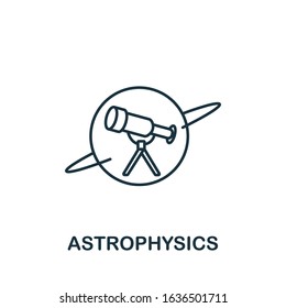 Astrophysics icon from science collection. Simple line element Astrophysics symbol for templates, web design and infographics