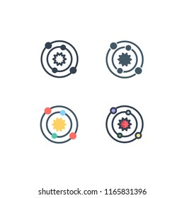 astrophysics icons vector with four different style
