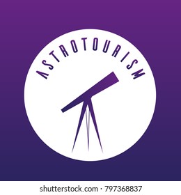 Astrotourism icon, astro-tourism logo, astro tourism vector.