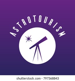 Astrotourism icon, astro-tourism logo, astro tourism vector.