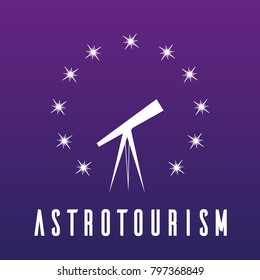 Astrotourism icon, astro-tourism logo, astro tourism vector.