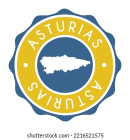 Asturias, Spain Badge Map Vector Seal Vector Sign. National Symbol Country Stamp Design Icon Label. 