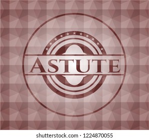Astute red geometric pattern emblem. Seamless.