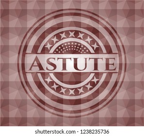 Astute red geometric pattern emblem. Seamless.
