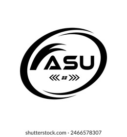 Diseño de logotipo de carta ASU. ASU Logotipo simple y moderno. Logo del monograma ASU. Diseño Abstractas del logotipo del Vector del alfabeto de ASU.