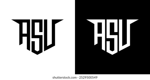 Diseño de logotipo de letra ASU con fondo blanco en ilustrador, estilo de superposición de fuente de alfabeto moderno de logotipo de Vector, diseños de caligrafía para logotipo, póster, invitación, etc.