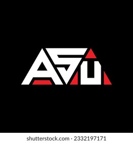 ASU triangle letter logo design with triangle shape. ASU triangle logo design monogram. ASU triangle vector logo template with red color. ASU triangular logo Simple, Elegant, and Luxurious design.