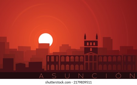Asuncion Low Sun Skyline Scene