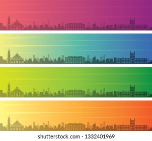 Asuncion Multiple Color Gradient Skyline Banner
