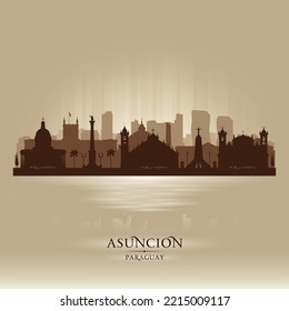 Asuncion Paraguay city skyline vector silhouette illustration