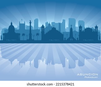 Asuncion Paraguay City Skyline Vector Background Silhouette