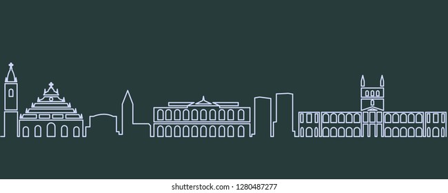 Asuncion Single Line Skyline