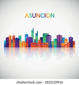 Asuncion skyline silhouette in colorful geometric style. Symbol for your design. Vector illustration.
