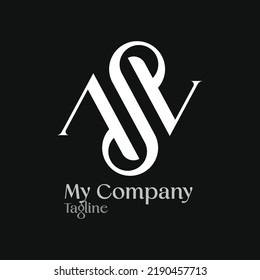 ASV Logo Design. Elegant alphabet font. Classic Lettering with Minimal Fashion Designs. Typography, urban style fonts for technology, digital logo bold style. Letter original monogram logo design
