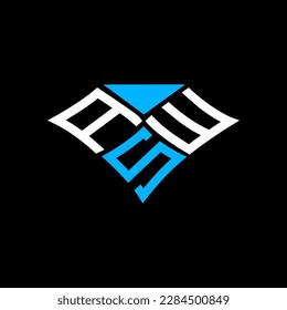 ASW letter logo creative design with vector graphic, ASW simple and modern logo.