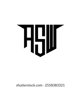 ASW letter logo design with white background in illustrator, vector logo modern alphabet font overlap style, calligraphy designs for logo, Poster, Invitation, etc.
