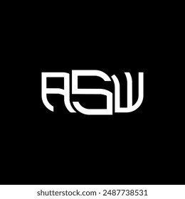 Diseño de logotipo ASW, logotipo simple y moderno ASW. Diseño lujoso del alfabeto ASW  