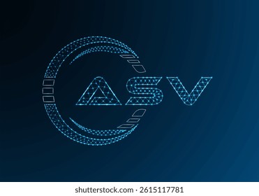 ASW low poly letter logo vector design. ASW lower poly logo design. 