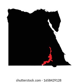 Aswan governorate highlighted on Egypt map Vector EPS 10