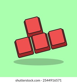 ASWD Keyboard Button vector design with cartoon style for various things