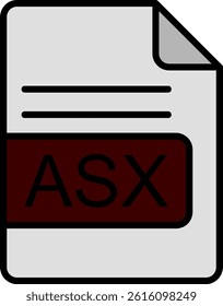 ASX File Format Line Vector Icon Design