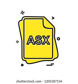 ASX file type icon design vector