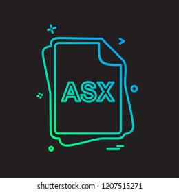 ASX file type icon design vector