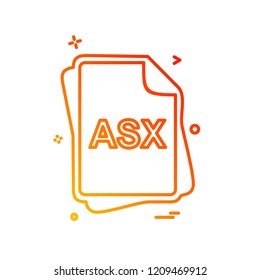 ASX file type icon design vector