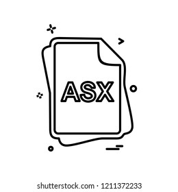 ASX file type icon design vector