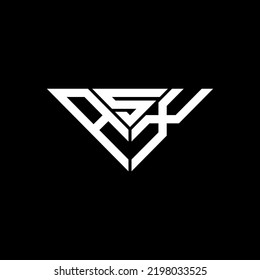 Diseño creativo del logotipo de la letra ASX con gráfico vectorial, logotipo ASX simple y moderno en forma de triángulo.