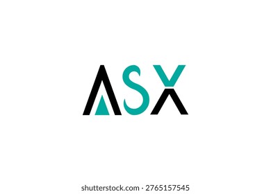 ASX Logo Design – Modern Black and Teal Geometric Typography, Minimalist Branding for Financial Identity
