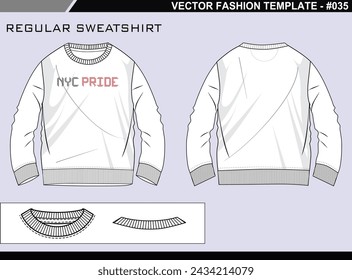 ASY EDITABLE TECH PACK FASHION TECHNICAL FLAT SKETCH ILLUSTRATION DESIGN OVER SIZED CREW NECK T SHIRT