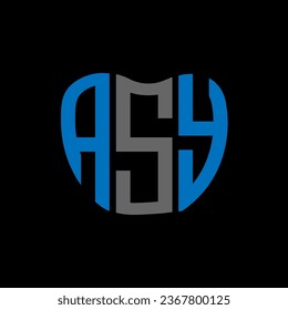 Diseño creativo del logo de la carta ASY. Diseño único ASY.
