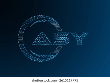 ASY low poly letter logo vector design. ASY lower poly logo design. 
