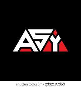 ASY triangle letter logo design with triangle shape. ASY triangle logo design monogram. ASY triangle vector logo template with red color. ASY triangular logo Simple, Elegant, and Luxurious design.
