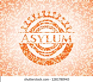 Asylum Abstract Orange Mosaic Emblem