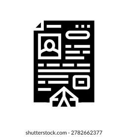 asylum application document glyph icon vector. asylum application document sign. isolated symbol illustration