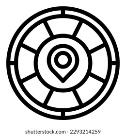 Asylum lcoation icon outline vector. Migrant people. Poor help