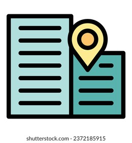 Asylum location icon outline vector. War refugee. Migration seeker color flat